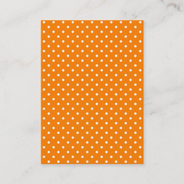 Orange und White Polka Dots Visitenkarte (Vorderseite)