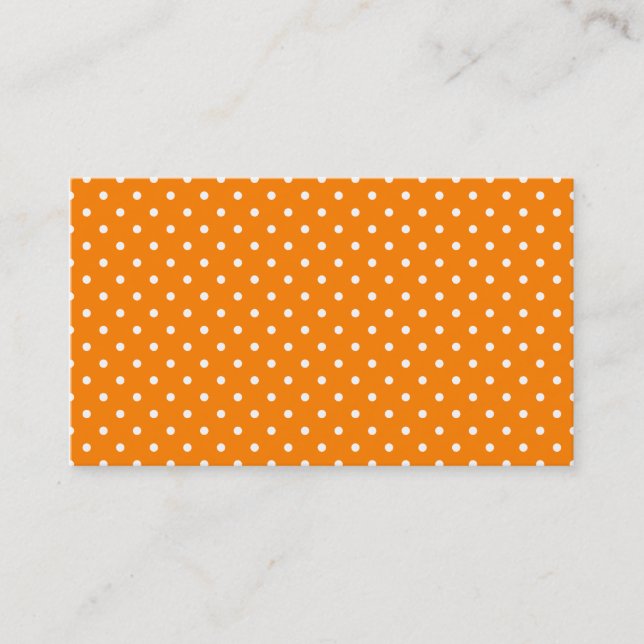 Orange und White Polka Dots Visitenkarte (Vorderseite)