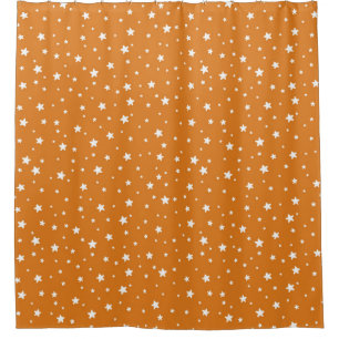 Orange und White Stars Celestial Sky Duschvorhang