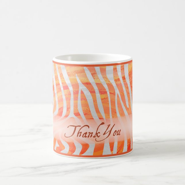 Orange und White Zebra Muster Vielen Dank Kaffeetasse (Mittel)