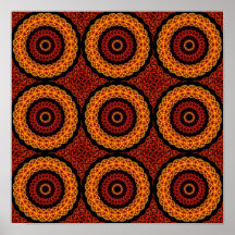 Orange und Yellow Retro Mandala