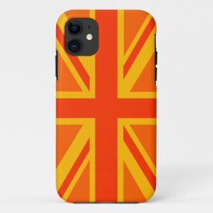 Orange Union Jack British Flag Dekor iPhone 11 Hülle