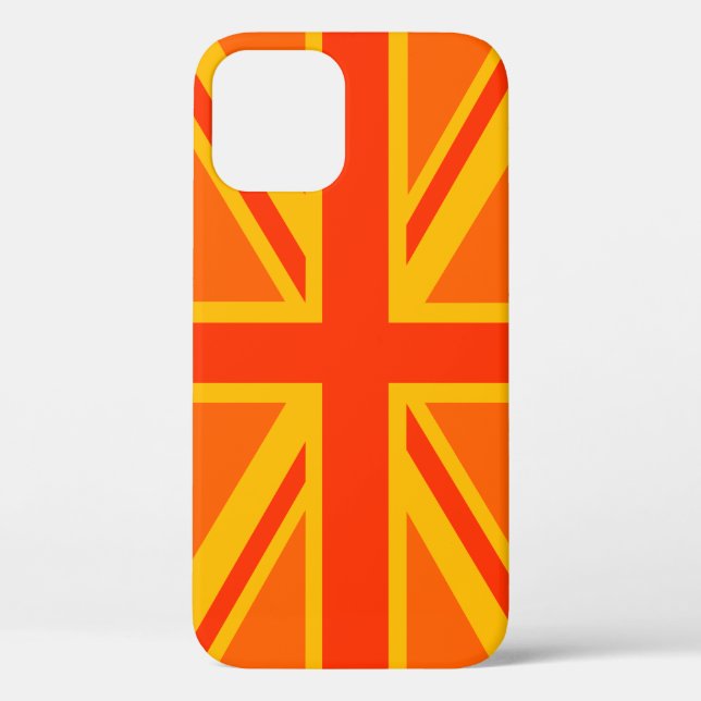 Orange Union Jack British Flag Dekor Case-Mate iPhone Hülle (Rückseite)