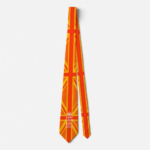 Orange Union Jack British Flag Swag Krawatte