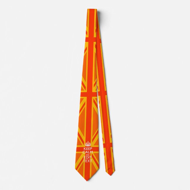 Orange Union Jack British Flag Swag Krawatte (Vorderseite)