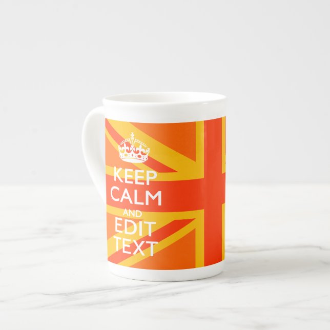 Orange Union Jack British Flag Swag Prozellantasse (Vorderseite Links)