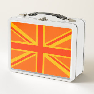 Orange Union Jack Metall Brotdose