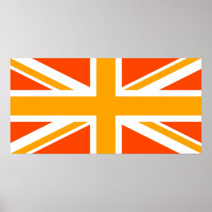 Orange Union Jack Poster