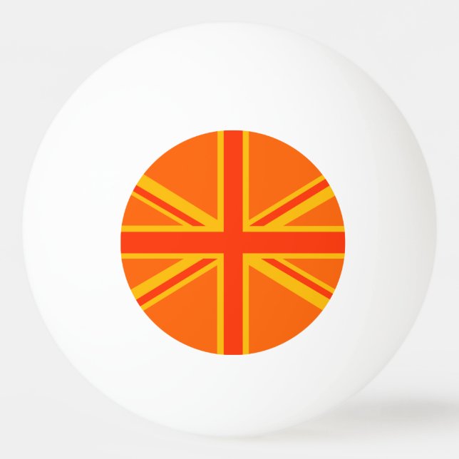 Orange Union Jack Tischtennisball (Vorderseite)