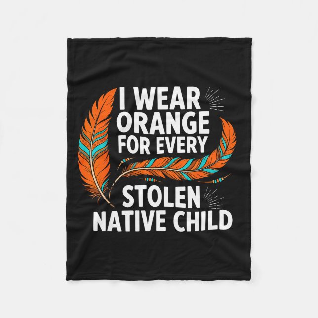 Orange Unity Day Every Child Native American Women Fleecedecke (Vorderseite)