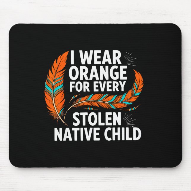 Orange Unity Day Every Child Native American Women Mousepad (Vorne)