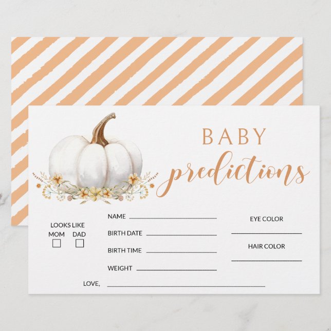 Orange unsere kleinen Kürbisbaby Dusche Vorhersage Briefpapier (Vorne/Hinten)