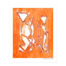 Orange Urban Pop Couple - Art | Abstrakte Malerei