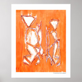 Orange Urban Pop Couple - Art | Abstrakte Malerei Poster