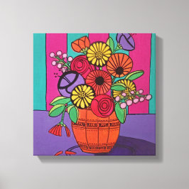 Orange Vase Stretched Canvas Print Leinwanddruck