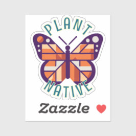 Orange Vector Monarch Butterfly Pflanze Aufkleber