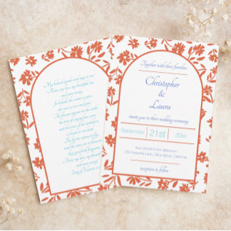 Orange Verona Sunset Blume Hochzeit Einladung