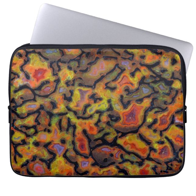 Orange-versteinerte Dinosaurier-Knochen Laptopschutzhülle (Vorderseite)