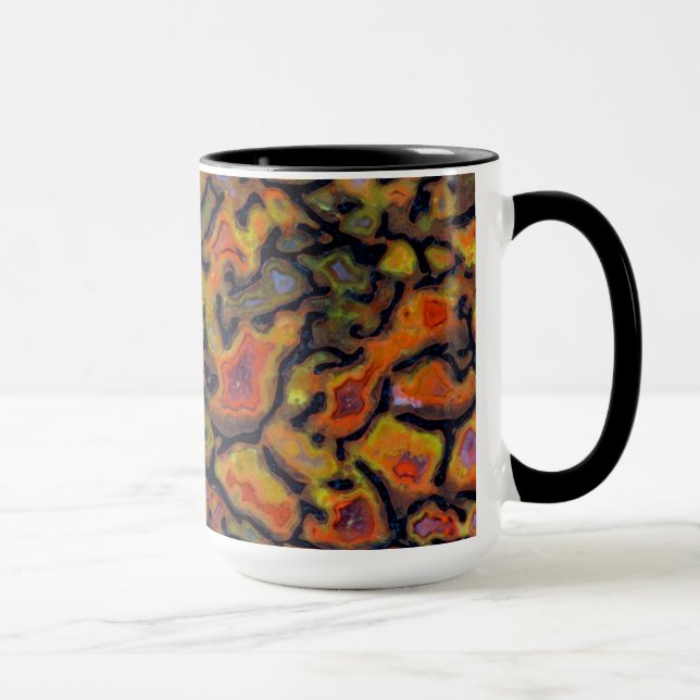 Orange-versteinerte Dinosaurier-Knochen Tasse (Rechts)