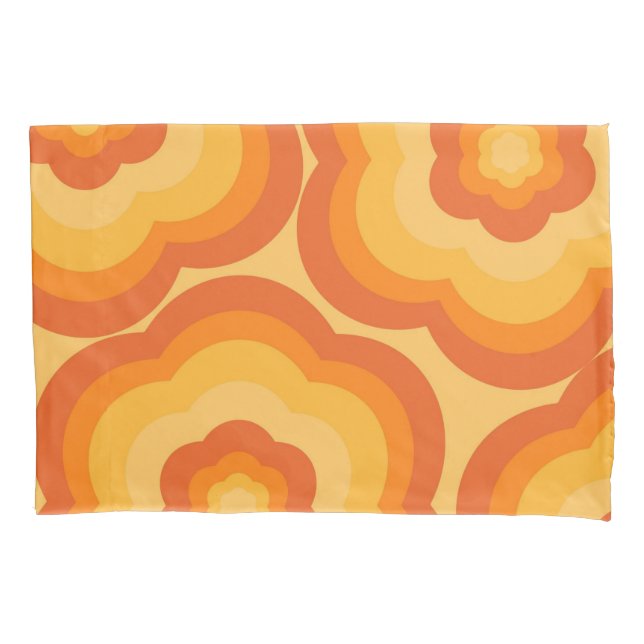 Orange Vibrann Y2K Wildblume Bold Retro Spring Kissenbezug (Vorderseite)