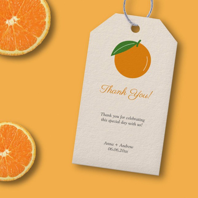Orange Vielen Dank Geschenkanhänger (Orange Thank You Gift Tags)