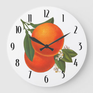 Orange Vintag Crate Art Kitchenuhr Große Wanduhr