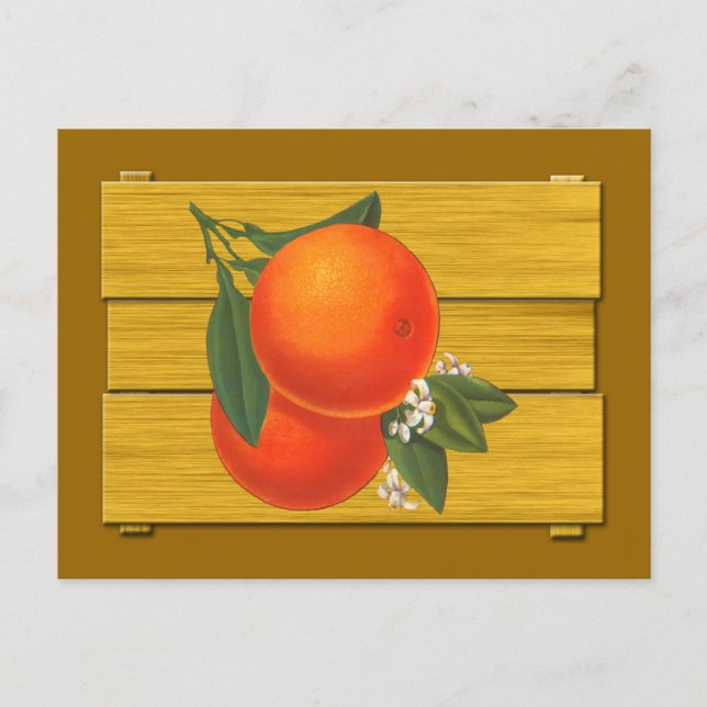 Orange Vintag Crate Art Postkarte (Vorderseite)