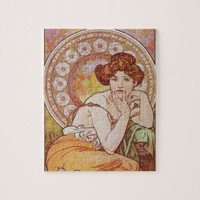 Orange Vintag Elegante Art Nouveau Mucha Topaz (Vertikal)