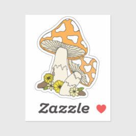 Orange Vintag Mushroom-Notebook Aufkleber
