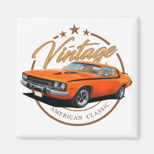 Orange Vintag Roadrunner Magnet