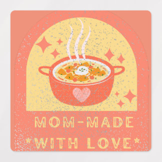 Orange Vintage Mutti-gemacht mit Liebe Etiketten