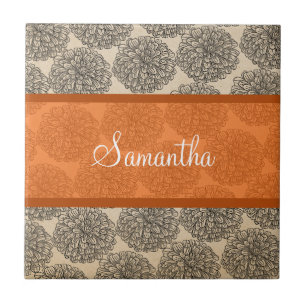 Orange Vintage Zinnia Fliese