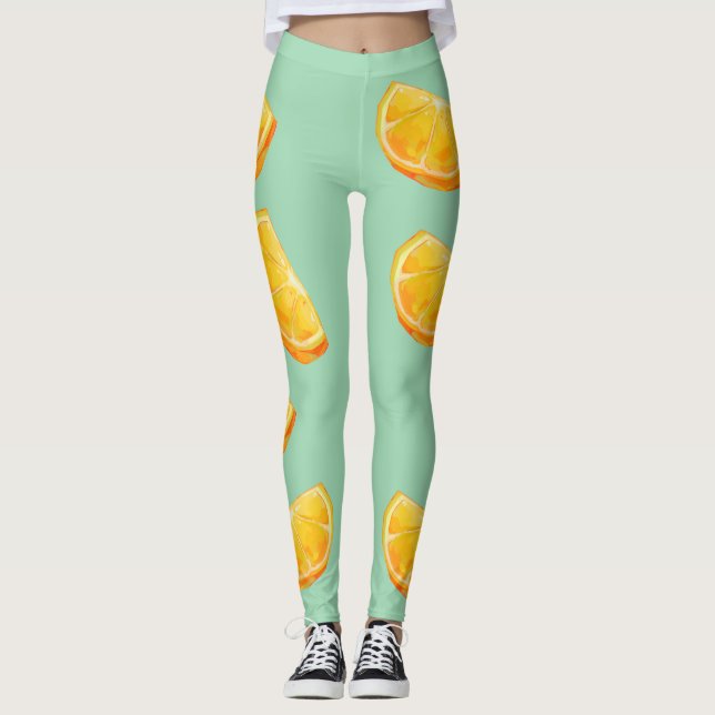 Orange, vitamine C Leggings (Vorderseite)