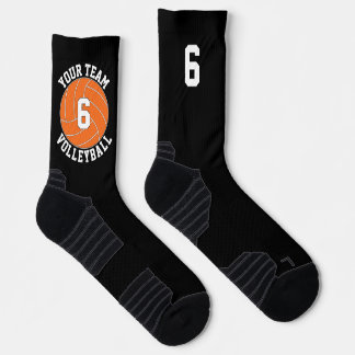 Orange Volleyball Benutzerdefinierter Teamname und Socken