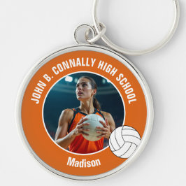 Orange Volleyball Player Photo Keepsake Schlüsselanhänger