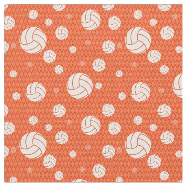Orange Volleyball Zickzack Gemustert Stoff (Nahaufnahme)