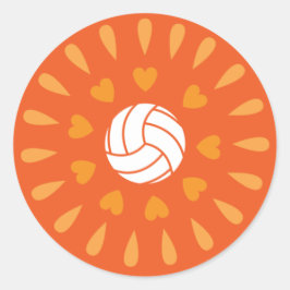 Orange Volleyballs Kaleidoskop Muster Runder Aufkleber