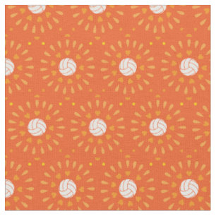 Orange Volleyballs Kaleidoskop Muster Stoff