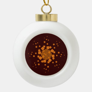 Orange wachsamer fröhlicher Weihnachtsbaum Keramik Kugel-Ornament