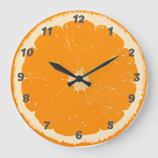 Orange Wall Clock für die Küche Große Wanduhr