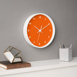 Orange Wall Clock mit benutzerdefinierten Schrifta Uhr