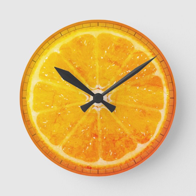 Orange Wall Clock Runde Wanduhr (Vorderseite)