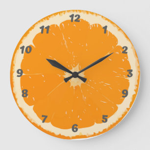 Orange Wanduhr für Küche