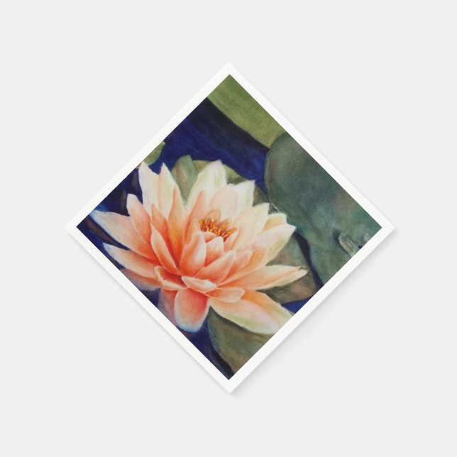 ORANGE WASSER LILY PAPER NAPKINS SERVIETTE (Ecke)