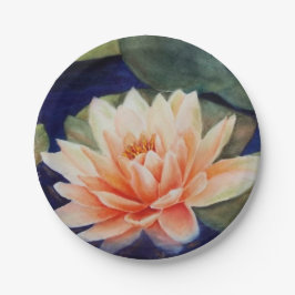 ORANGE WASSER-LILY-PAPIERPLATTE PAPPTELLER