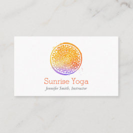 Orange Wasserfarbe Mandala Yoga und Wellness Visitenkarte