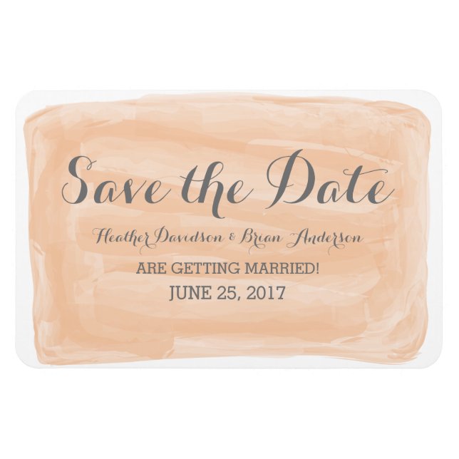 Orange Wasserfarbe Speichern Sie das Datumsfenster Magnet (Horizontal)