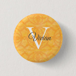 Orange Watercolor Button