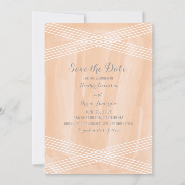 Orange Watercolor Deko Save the Date (Vorderseite)