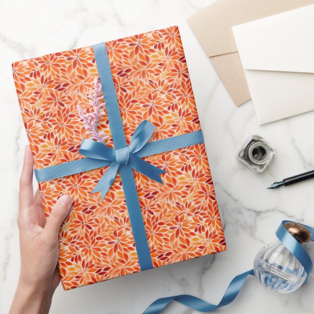 Orange Watercolor Geschenkpapier (Schenken)